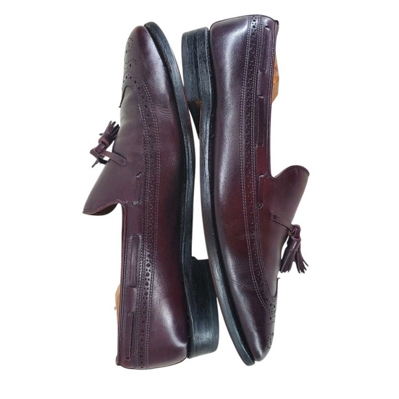 Allen Edmonds Manchester Wingtip Tassel Dress Shoes Loafer Mens 11 E Oxblood Red - Picture 7 of 12
